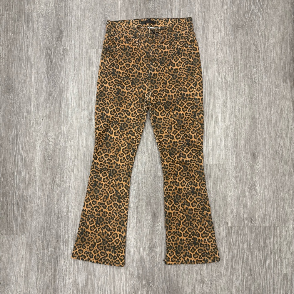 7 For All Mankind Leopard Print Flare Jeans